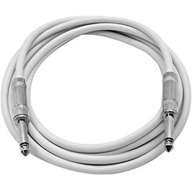 SASTSX-10 White - Cable de conexión TS blanco de 10 pies de 1/4 pulgadas, audio profesional de 10 pies, cable de conexión de 1/4 pulgadas