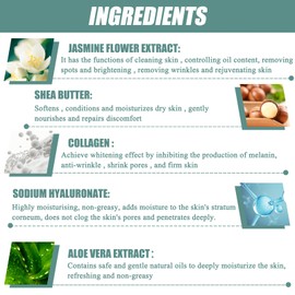 1 x Jasmine Cream Jasmine Ointment Dark Circles Jasmine Cream Against Bags with Collagen and Aloe Vera Extract Reduces Dark Circles Puffiness Fine Lines Bags and Wrinkles