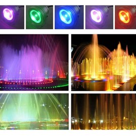 Eaglerich 2pcs 7 Colors 10W 12V RGB LED Underwater Fountain Light 1000LM Swimming Pool Pond Fish Tank Aquarium LED Light Lamp IP67 Waterproof