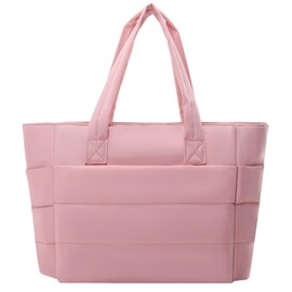 Caistre Puffer Handbag Women 2025 Quilted Tote Soft Nylon Shoulder Bag Cloud Pad Side Pocket Travel Work Sport Gym Purse