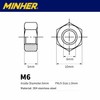 MINHER Hex Nuts, M6-1.0 Black oxidized 304 stainless steel Hex