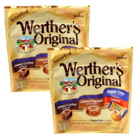 Werthers Sugar Free Hard Candy, 7.7 Ounce Assorted Bag (Pack of 2) - Individually Wrapped Sugar Free Werthers Candy, Werther Sugar Free - The Hampton Popcorn & Candy Company