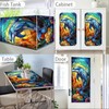 Nuxovilar Stained Glass Dolphin Window Film, 16.9×39.4inch, Underwater Dolphin Pattern