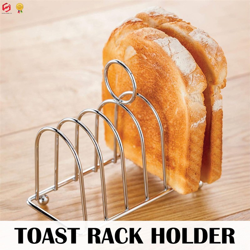 Toast Rack Chrome Toast Holder Rack with Ball Feet Stand