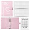 A5 Binder Notebook, 100 Days Saving Challenge Binder, PVC Leather