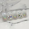 Hologram Powder Homemade Nail Tips - Short Oval / 홀로그램파우더