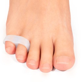 Welnove Pack of 10 Bunion Correction, Toe Separators with 2 Loops, Small Toe Spacers Suitable for Bunions and Protruding Toes (White)