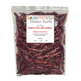 Generic Dried Arbol Whole Chili Peppers for Mexican food, Chile de Arbol Seco Mexicano (1, Pounds)