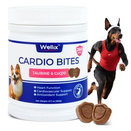 260 Bites Wellix Cardio Bites - Dog Heart Supplements - CoQ10, Taurine, Fish Oil, L-Carnitine for Dogs - Dog Health, Pet Health Supplies - for Puppy, Small Medium & Large Dogs