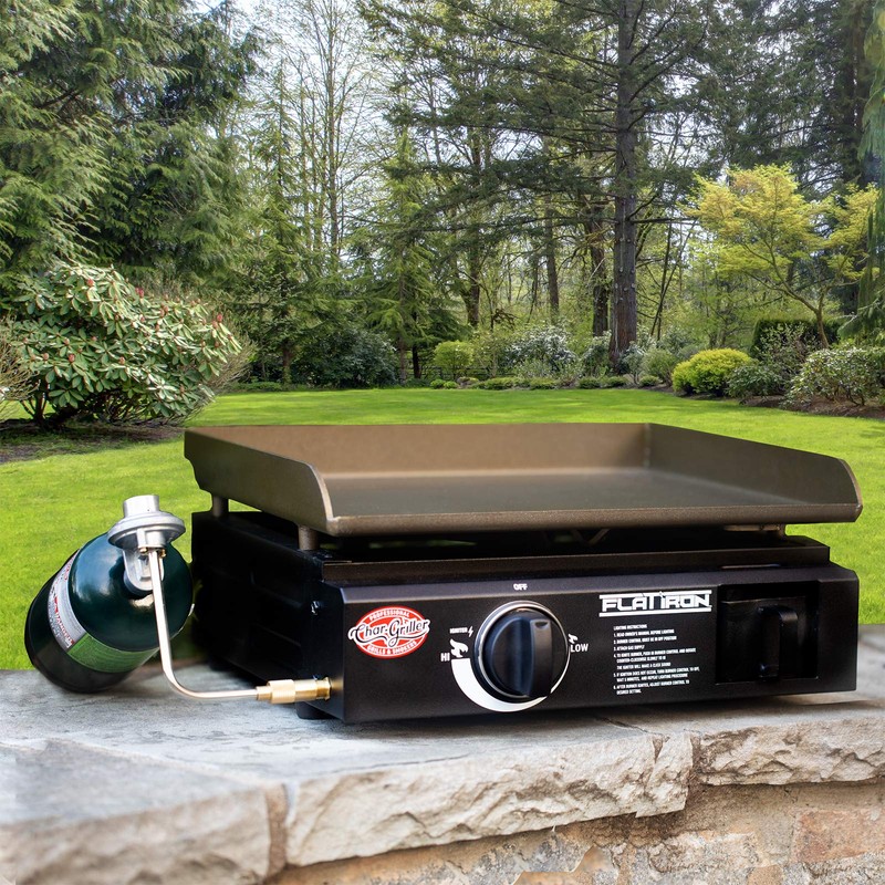 Char-Griller 8217 Flat Iron Portable Table Top 17” Gas Griddle