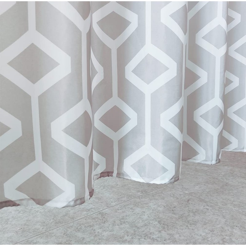 M&W DAS DESIGN Shower Curtain Geometric Abstract Pattern Textile Curtain
