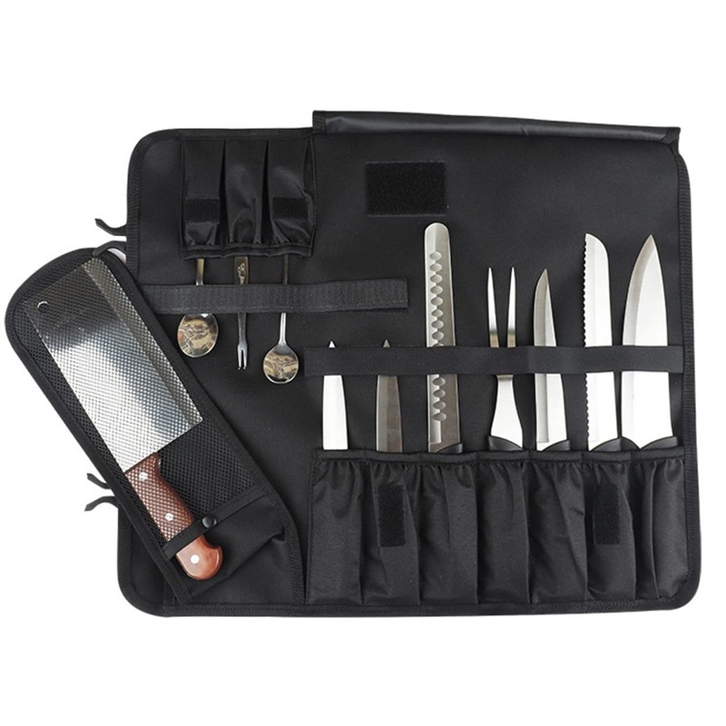 PUBAMALL Bolsa enrollable para cuchillos de chef, bolsa de almacenamiento