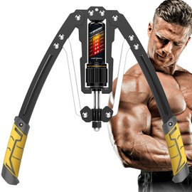 EAST MOUNT Twister Arm Exerciser - Adjustable 22-440lbs Hydraulic Power, Home Chest Expander, Shoulder Muscle Training Fitness Equipment, Arm Enhanced Exercise Strengthener. Yellow