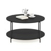 Furinno Besi 2-Tier Modern Round Coffee Table Table with Sturdy
