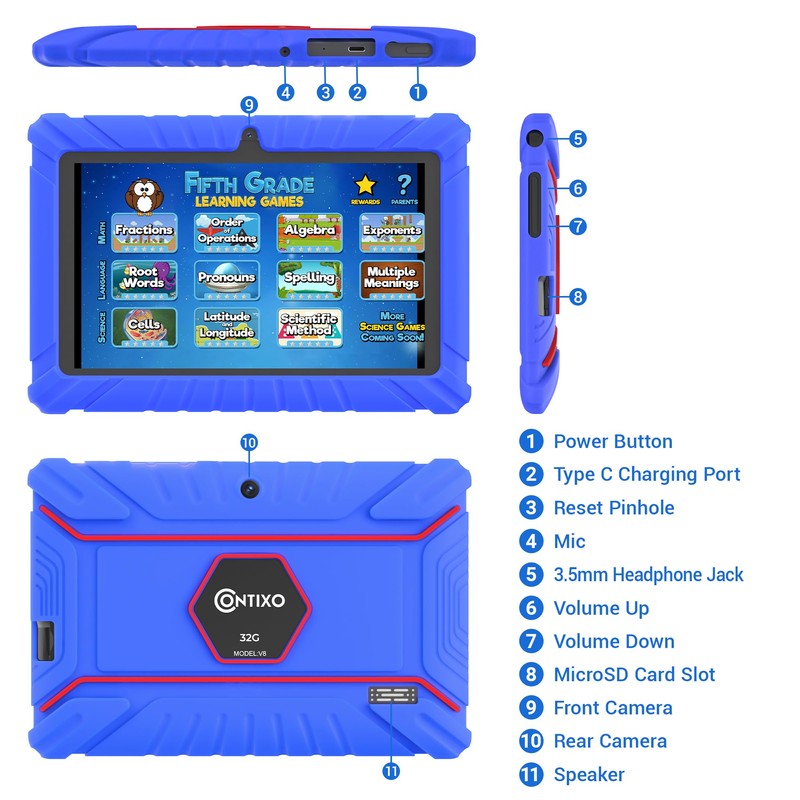 Contixo V8 7" Kids Tablet - 32GB Storage, Pre-Loaded Exclusive