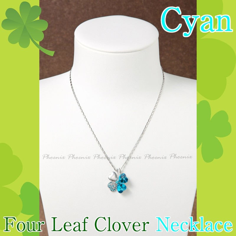 Phoenix Lucky Four-Leaf Clover Crystal Necklace & Bracelet & Earrings