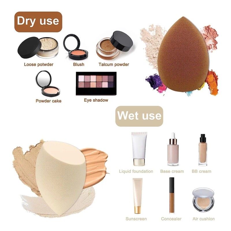 12pz Set Esponja Para Maquillaje Base Rubor Cosmeticos Polvo