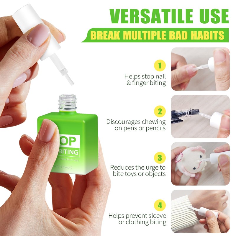 STOP Nail Biting Treatment for Kids Adults, Quick-Dry, 15ml Anti-Bite