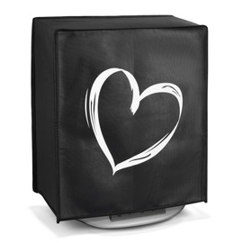 kwmobile Case Compatible with Thermomix TM5 / TM6 - Food Processor Cover - White / Black Heart Brush