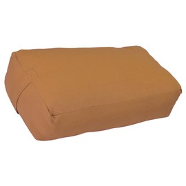 YogaAccessories Supportive Rectangular Cotton Yoga Bolster - Fawn