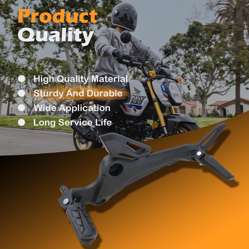 Footpegs Assembly Footrest Kit Fit for 2016-2020 Honda Grom (Black,