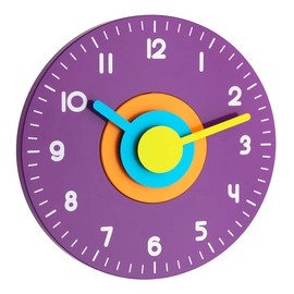 TFA Dostmann 60.3015.11 Children's Wall Clock Silent Sweep Movement Colourful L 230 x W 40 x H 230 mm