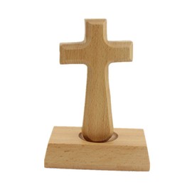 VOSAREA Christian Wooden Cross with Magnetic Base Decorations