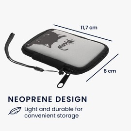 kwmobile Neoprene Case Compatible with in-ear Headphones - Case with Zip - Meow Cat
