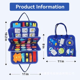 QILUCKY Busy Board for Toddlers,20 in 1 Montessori Sensory Toys for 1-4 Years Old,Toddler Travel Toys for Learning Fine Motor Skills Preschool Educational Learning Toys Gift For Boys Girls