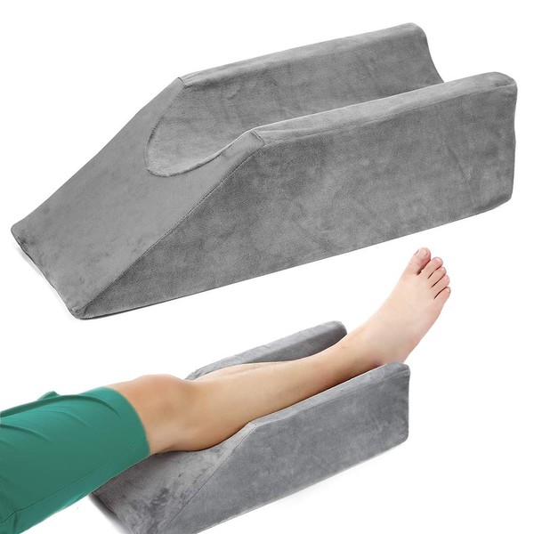 Elevation Pillow Bed Wedge for Legs Sleeping Foam Wedge Elevated Pillows Ortho Cushion Riser Knee Ankle Support Rest Legs Bolster Elevator Elevating Cushions Elevate Feet Protector (49cm Long)