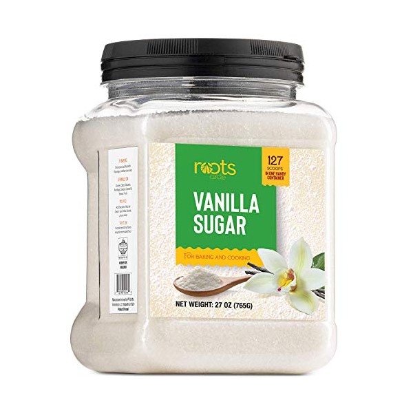 Roots Circle Vanilla Sugar for Baking | For Chefs, Home Cooking, Coffee, Cocktails, Cakes, Crème Brulee & Dessert Making | Ice Cream & Shakes | 1 Pack 1.68 Pound