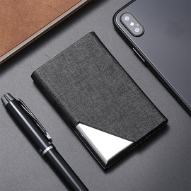 Business Card Case, Slim Business Card Holder, Business Name Card Holder, PU Leather Card Case, Stainless Steel Business Card Case, Metal Card Case for Men and Women