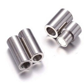DanLingJewelry 10Pcs Stainless Steel Magnetic Clasps Magnet Converter for Bracelet Necklace Making 7x19mm