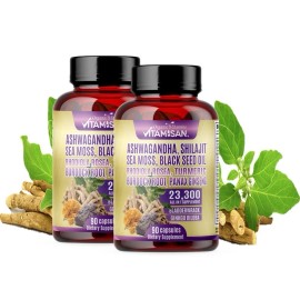 Ashwagandha Capsules 180 Supplement w/ Black Pepper Root Powder 23,300 mgOrganic
