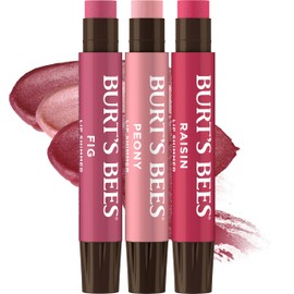 Burt's Bees Lip Shimmer Nude Collection for Valentine's Day Gifts, Tinted Lip Balm Stick, Moisturizing for All Day Hydration with Natural Glowy Pigmented Finish & Buildable Color, Value Pack, 3 Tubes