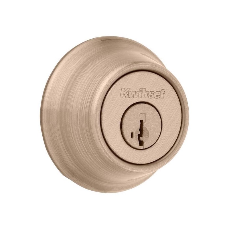 Kwikset SmartKey Security Antique Brass Metal Double Cylinder Deadbolt