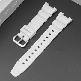 Resin Watch Strap for SGW-100 Sports Waterproof Rubber Replacement Watch Band (White)
