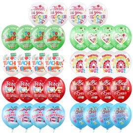 HOWAF Teacher Appreciation Balloons, Thank You Teacher Party Decorations Balloons for Teacher Appreciation Week Party, 36pcs We Love Teacher Best Teacher Ever Printed Latex Balloons Set