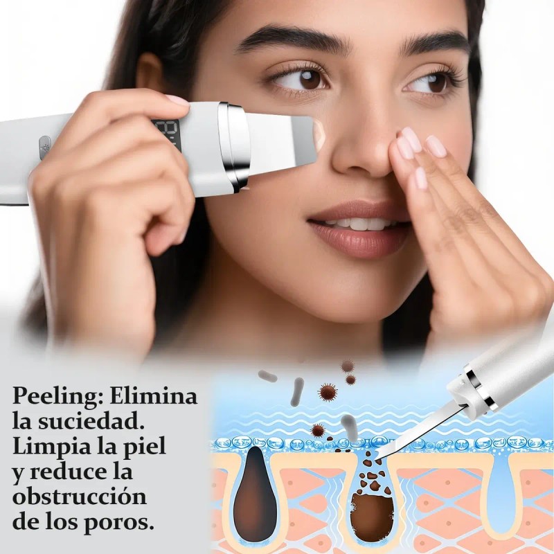 Limpiador Facial Limpieza Eléctrico Ultrasónica Scrubber