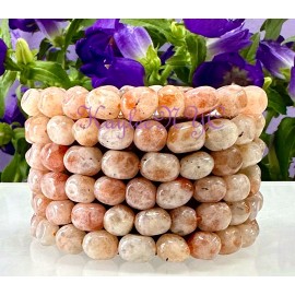 Sunstone Wholesale 6 Pcs Natural Sunstone Tumble 7.5” Crystal Bracelet