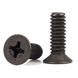 Phillips Flat Head Machine Screws 100 Degree Taper Black Oxide - #8-32 x 3/8" Qty 250