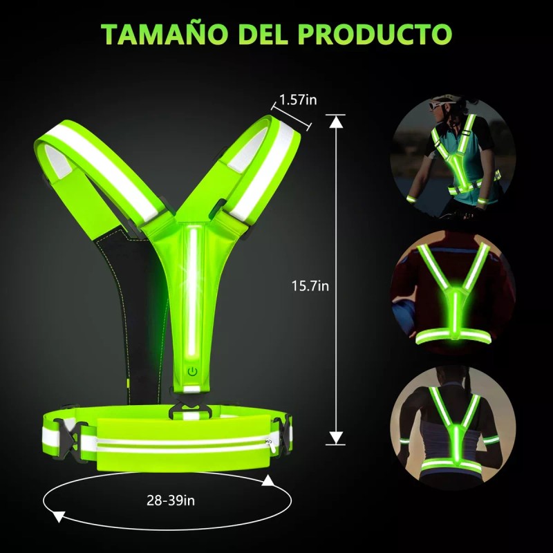 Malety Chaleco Arnés Reflectante Para Motociclismo/ciclismo/correr