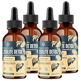 Zeolite Detox for Kids Liquid Drops- Clinoptilolite Zeolite with Pure Vitamins B12 & D3, 8 Fl Oz