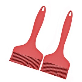 2Pcs Silicone Basting Pastry Brush - Heat Resistant Cooking Brushes Food Brush for Oil, Sauce, BBQ, Baking Outdoor Grill Dishwasher Safe – Red
