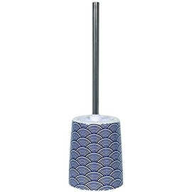 MSV 'Bento 143657 Toilet Brush Set, Ceramic Blue/White, 30 x 20 x 15 cm