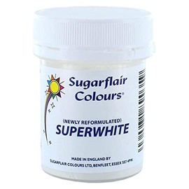 Sugarflair Superwhite Icing Whitener, Polvere Colorante Bianco per Rendere Più Bianca la Glassa o il Marzapane - 20g