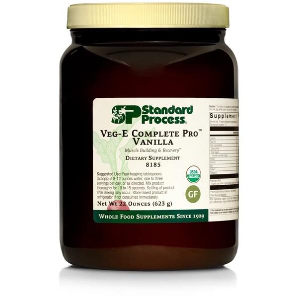 Standard Process Veg-E Complete Pro Vanilla - Whole Food Nail Health, Hair Health and Skin Health with Pumpkin Seed Protein Powder and Sesame Seed - 22 oz