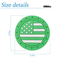 AUCELI 4 Pack Car Cup Holder Coasters, Colored American Flag US Flag Insert Car Cup Coaster, 2.75 Inch Anti Slip Shockproof Embedded Drink Mat, Vehicle Interior Decor Accessories