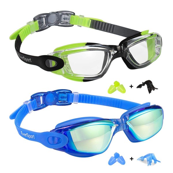 EverSport Kids Swim Goggles, Pack of 2 Swimming Goggles for