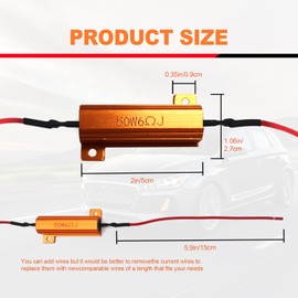 4Pcs Load Resistors 50W 6ohm, Fix LED Bulb Fast Hyper Flash, Turn Signal Blink Error Code, LED Turn Signal Resistor Flasher Adaptor Flash Fix Error for LED Turn Signal Lights